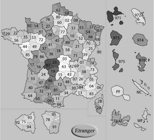 France - carte des dpartements